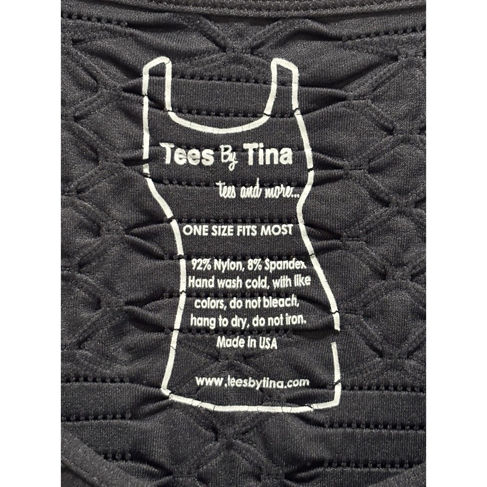 Tees By Tina Bodycon Midi Dress Black Long Sleeve Scoop Neck Size OS NWT - Picture 2 of 7